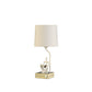 HomeRoots 21" White Table Lamp With White Globe Shade