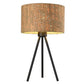 HomeRoots 21.8" Cork Shade Table Lamp in Matte Black Finish