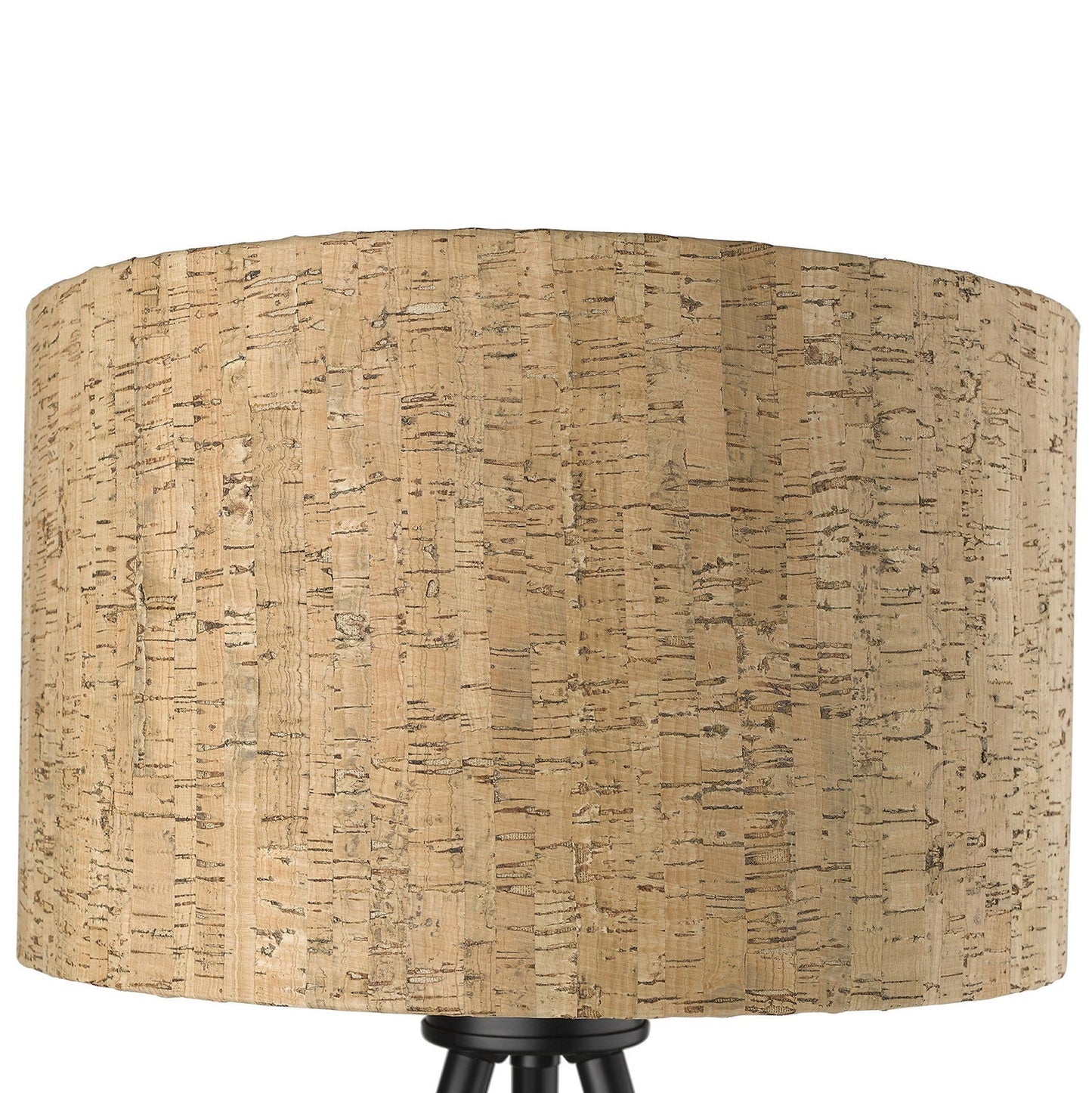 HomeRoots 21.8" Cork Shade Table Lamp in Matte Black Finish