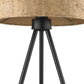 HomeRoots 21.8" Cork Shade Table Lamp in Matte Black Finish