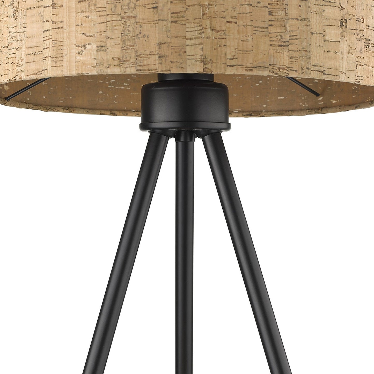 HomeRoots 21.8" Cork Shade Table Lamp in Matte Black Finish