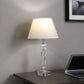 HomeRoots 22" Clear Bedside Table Lamp With White Empire Shade