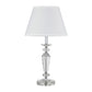 HomeRoots 22" Clear Bedside Table Lamp With White Empire Shade