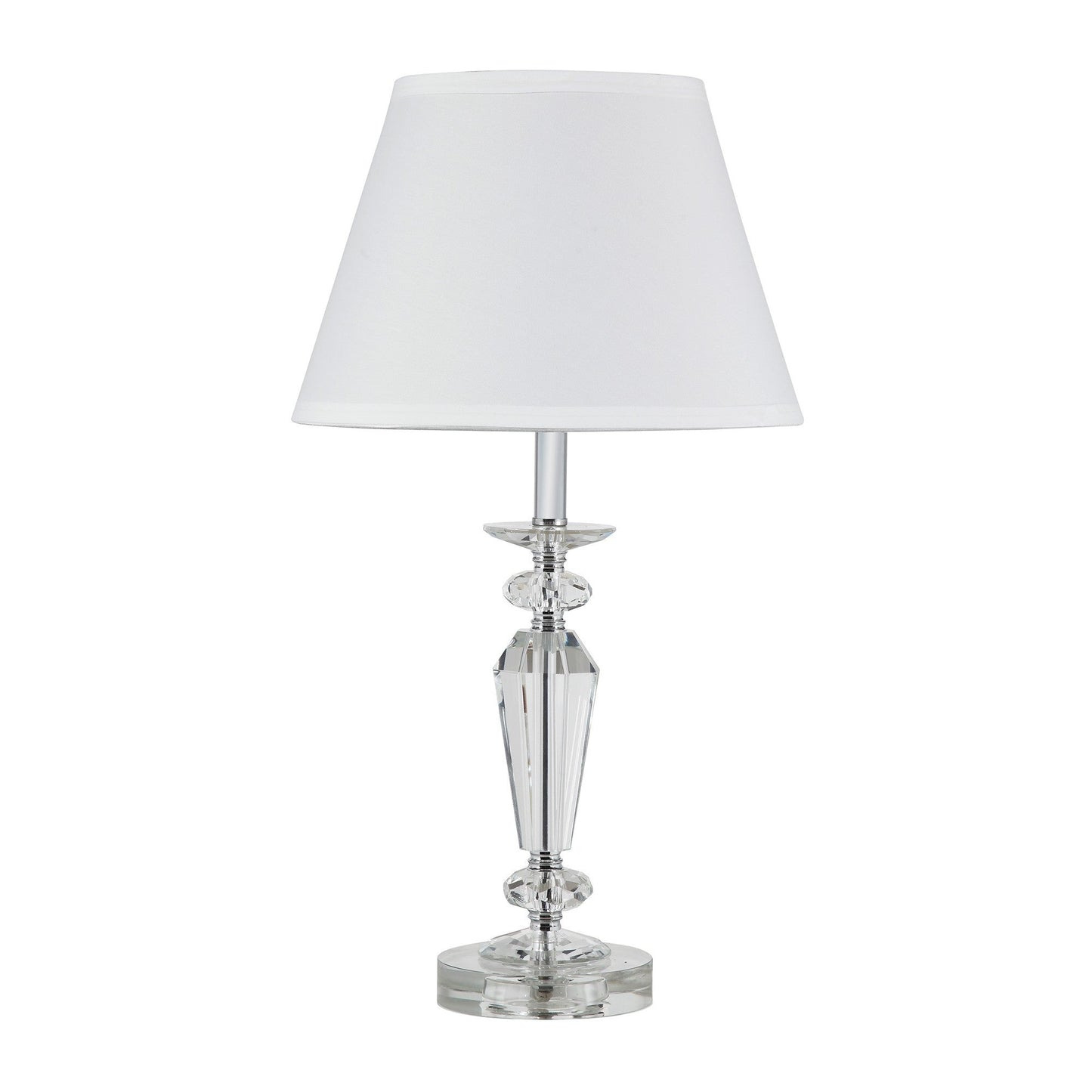 HomeRoots 22" Clear Bedside Table Lamp With White Empire Shade