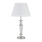 HomeRoots 22" Clear Bedside Table Lamp With White Empire Shade