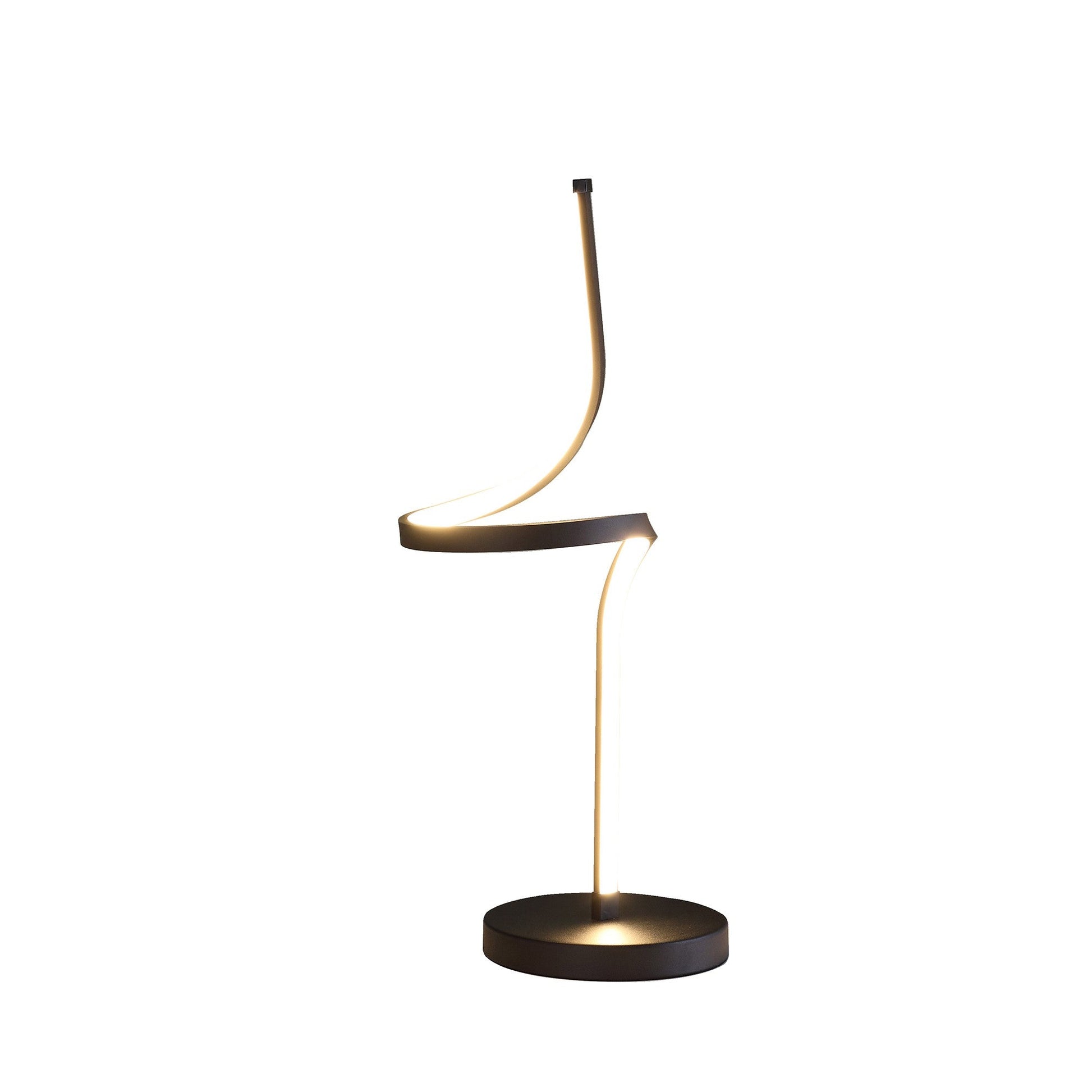 HomeRoots 22” Contemporary Spiral LED Table Lamp in Black Finish