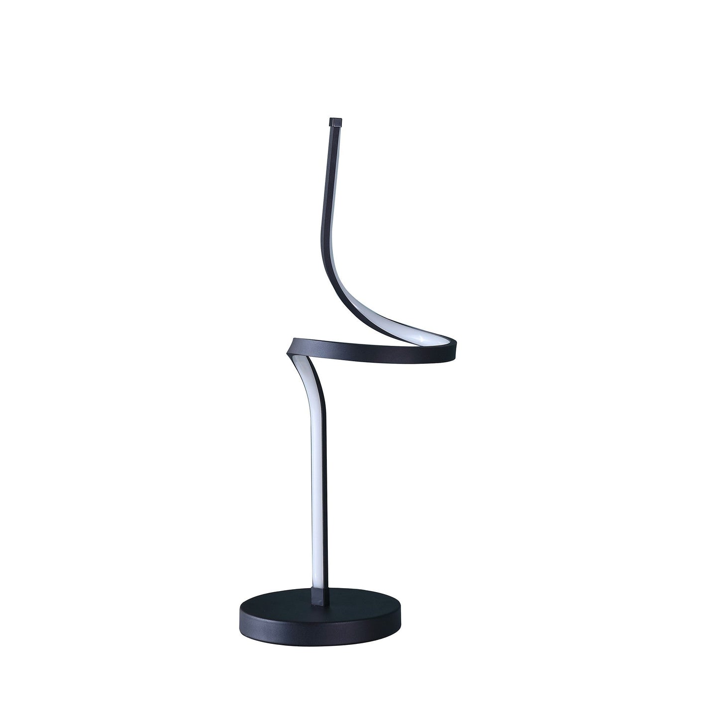 HomeRoots 22” Contemporary Spiral LED Table Lamp in Black Finish