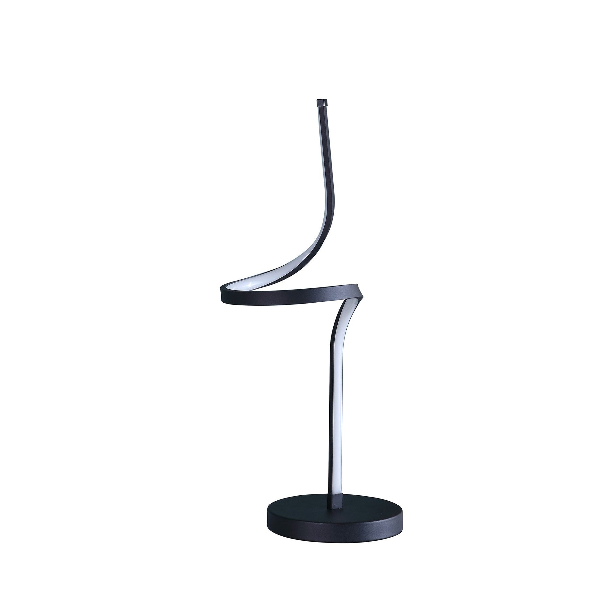 HomeRoots 22” Contemporary Spiral LED Table Lamp in Black Finish