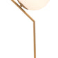 HomeRoots 22" Gold Bedside Table Lamp With Off White Globe Shade