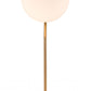 HomeRoots 22" Gold Bedside Table Lamp With Off White Globe Shade
