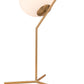 HomeRoots 22" Gold Bedside Table Lamp With Off White Globe Shade