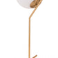 HomeRoots 22" Gold Bedside Table Lamp With Off White Globe Shade