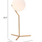 HomeRoots 22" Gold Bedside Table Lamp With Off White Globe Shade