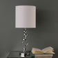 HomeRoots 22" Nickel Bedside Table Lamp With Off White Drum Shade