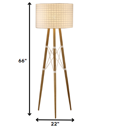 HomeRoots 22" x 22" x 66" Floor Lamp With White Aluminum Finish