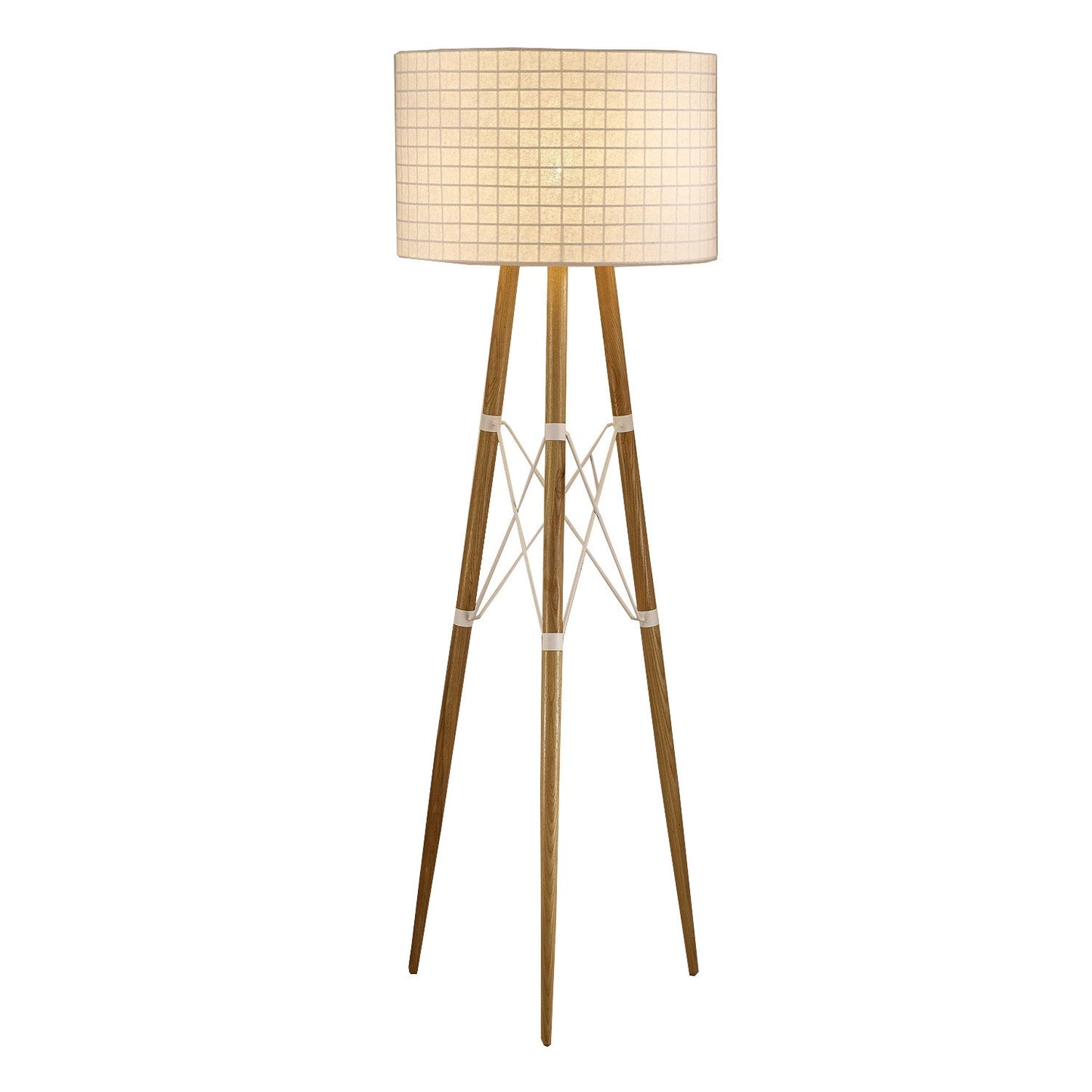 HomeRoots 22" x 22" x 66" Floor Lamp With White Aluminum Finish
