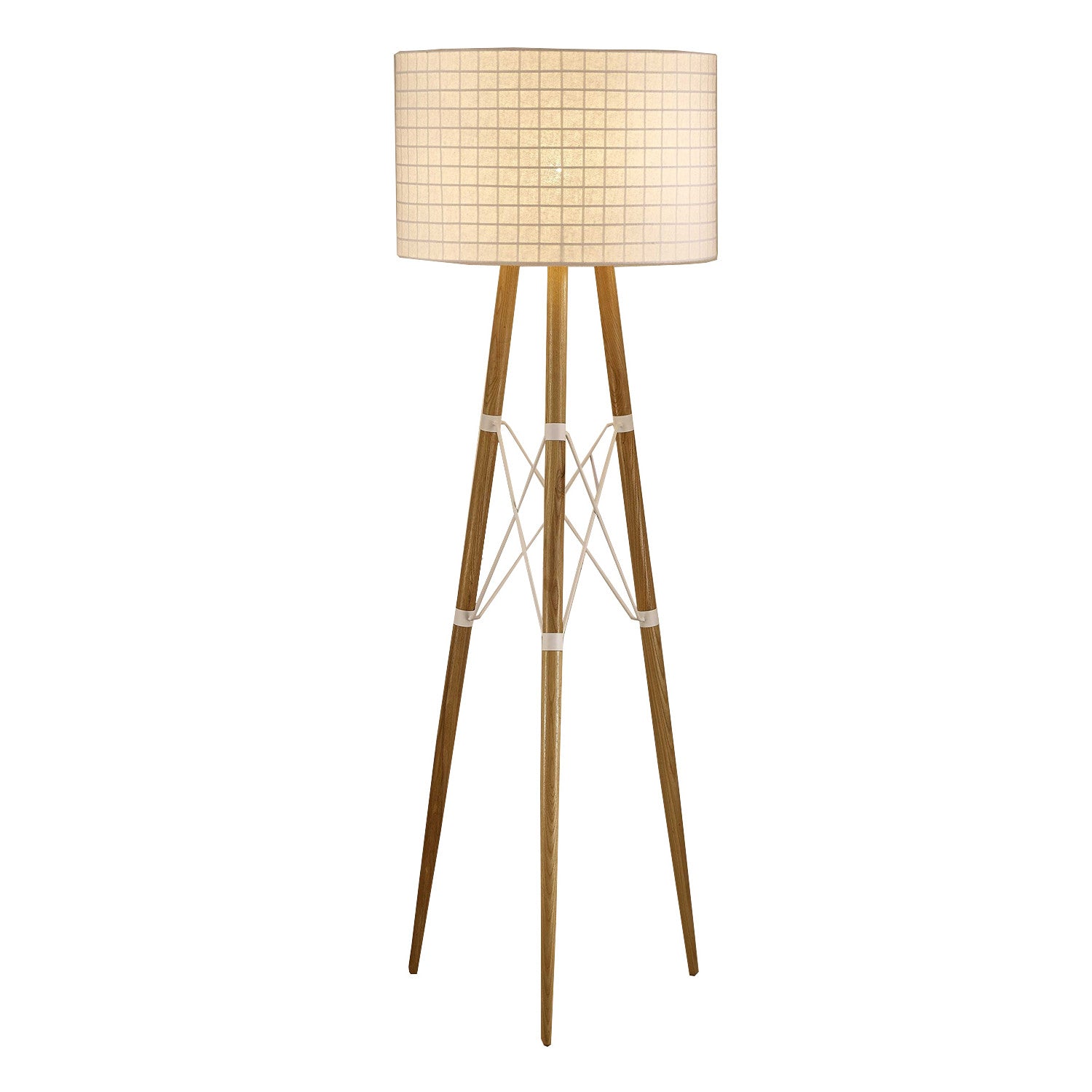 HomeRoots 22" x 22" x 66" Floor Lamp With White Aluminum Finish