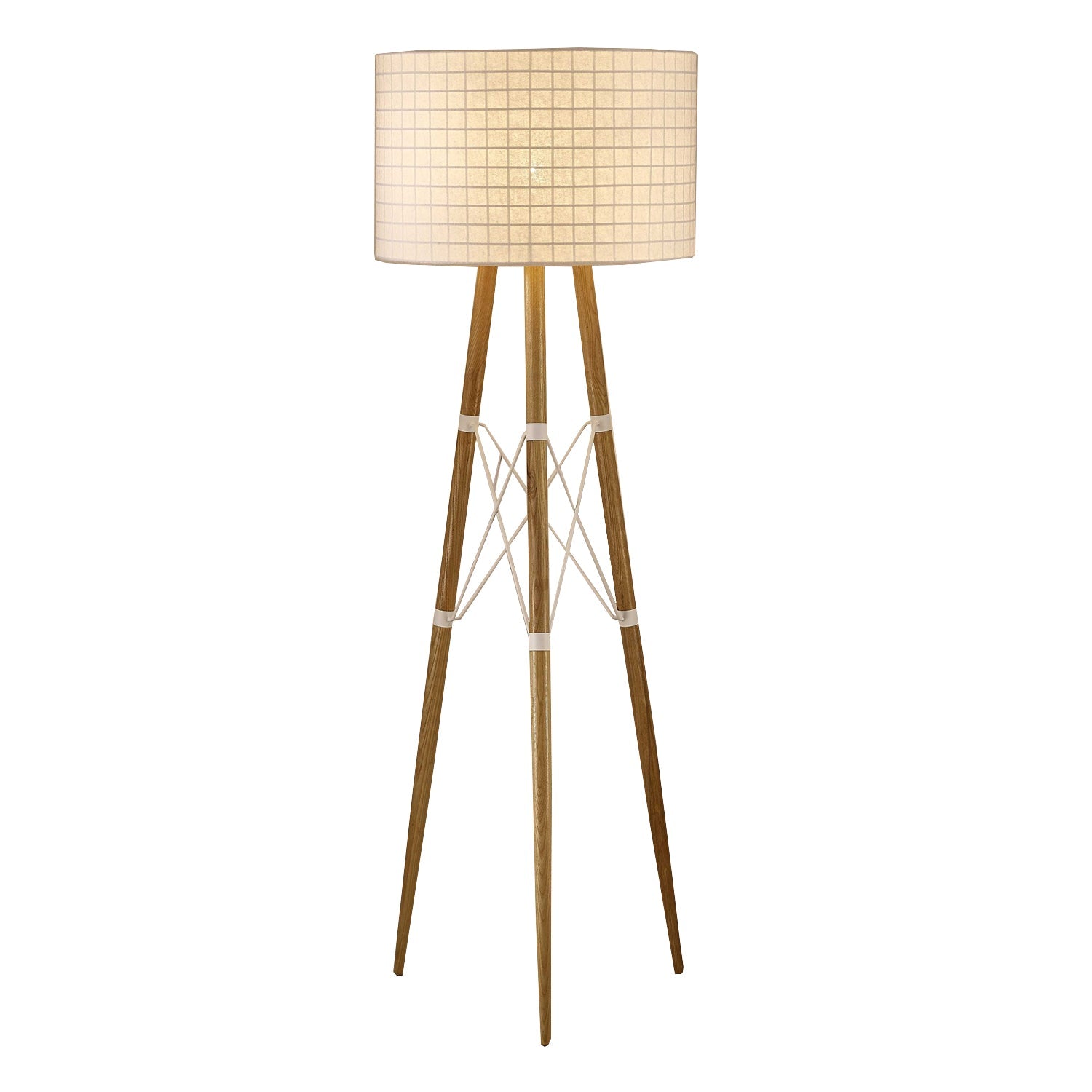 HomeRoots 22" x 22" x 66" Floor Lamp With White Aluminum Finish