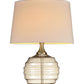 HomeRoots 23" Metal Bedside Table Lamp With Empire Shade and Off-White Finish