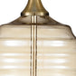 HomeRoots 23" Metal Bedside Table Lamp With Empire Shade and Off-White Finish