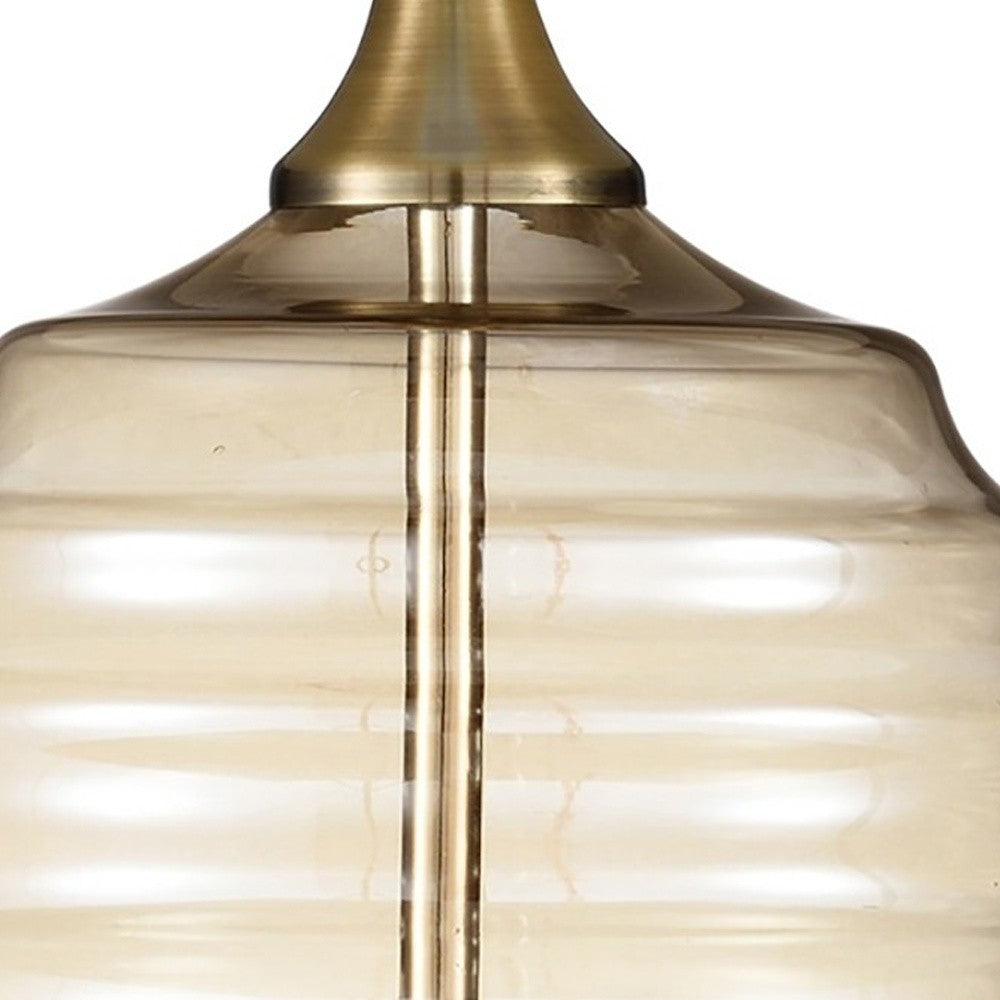 HomeRoots 23" Metal Bedside Table Lamp With Empire Shade and Off-White Finish