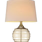 HomeRoots 23" Metal Bedside Table Lamp With Empire Shade and Off-White Finish