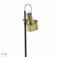 HomeRoots 23" Metal Desk Table Lamp With Matte Black Pole and Gold Metal Shade