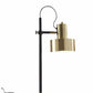 HomeRoots 23" Metal Desk Table Lamp With Matte Black Pole and Gold Metal Shade