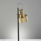 HomeRoots 23" Metal Desk Table Lamp With Matte Black Pole and Gold Metal Shade