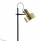 HomeRoots 23" Metal Desk Table Lamp With Matte Black Pole and Gold Metal Shade
