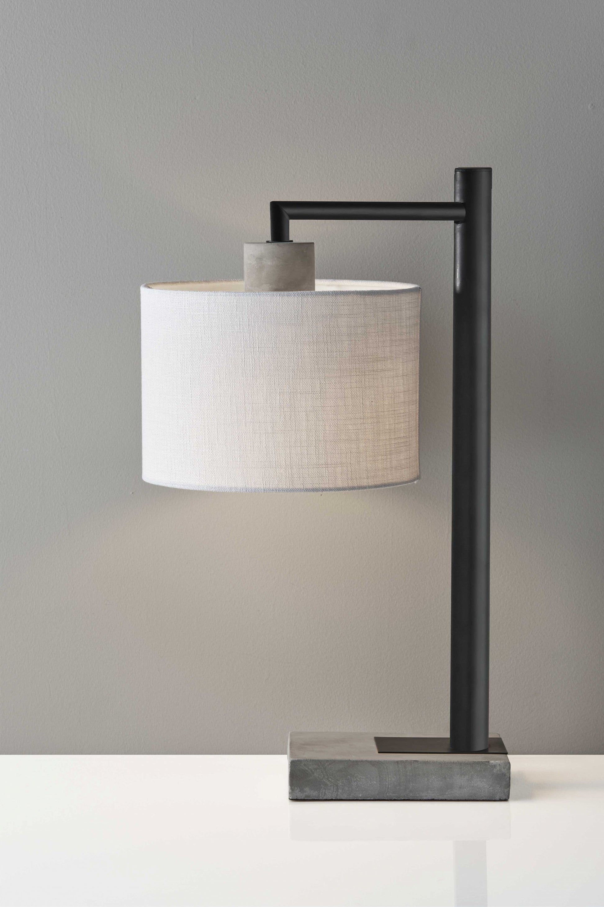 HomeRoots 23" Novelty Table Lamp With White Empire Shade and Gray Metal Finish