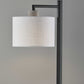 HomeRoots 23" Novelty Table Lamp With White Empire Shade and Gray Metal Finish