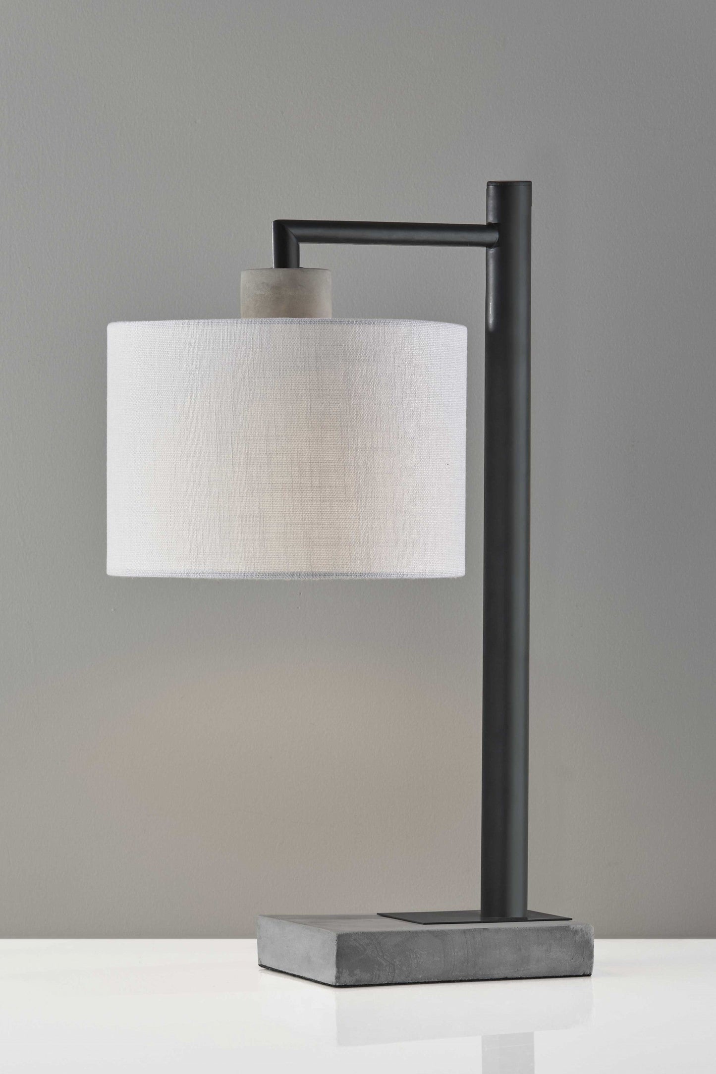 HomeRoots 23" Novelty Table Lamp With White Empire Shade and Gray Metal Finish