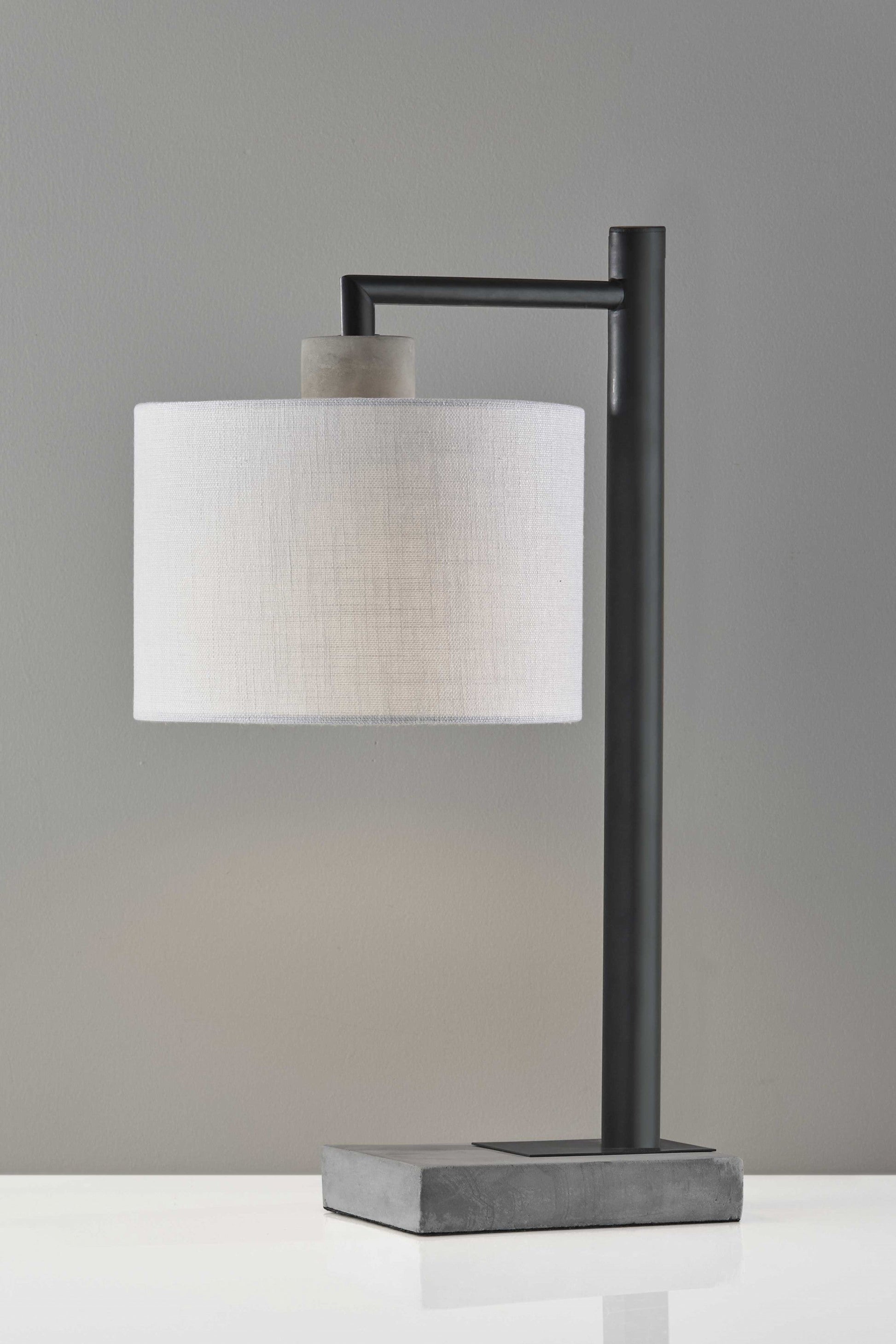 HomeRoots 23" Novelty Table Lamp With White Empire Shade and Gray Metal Finish