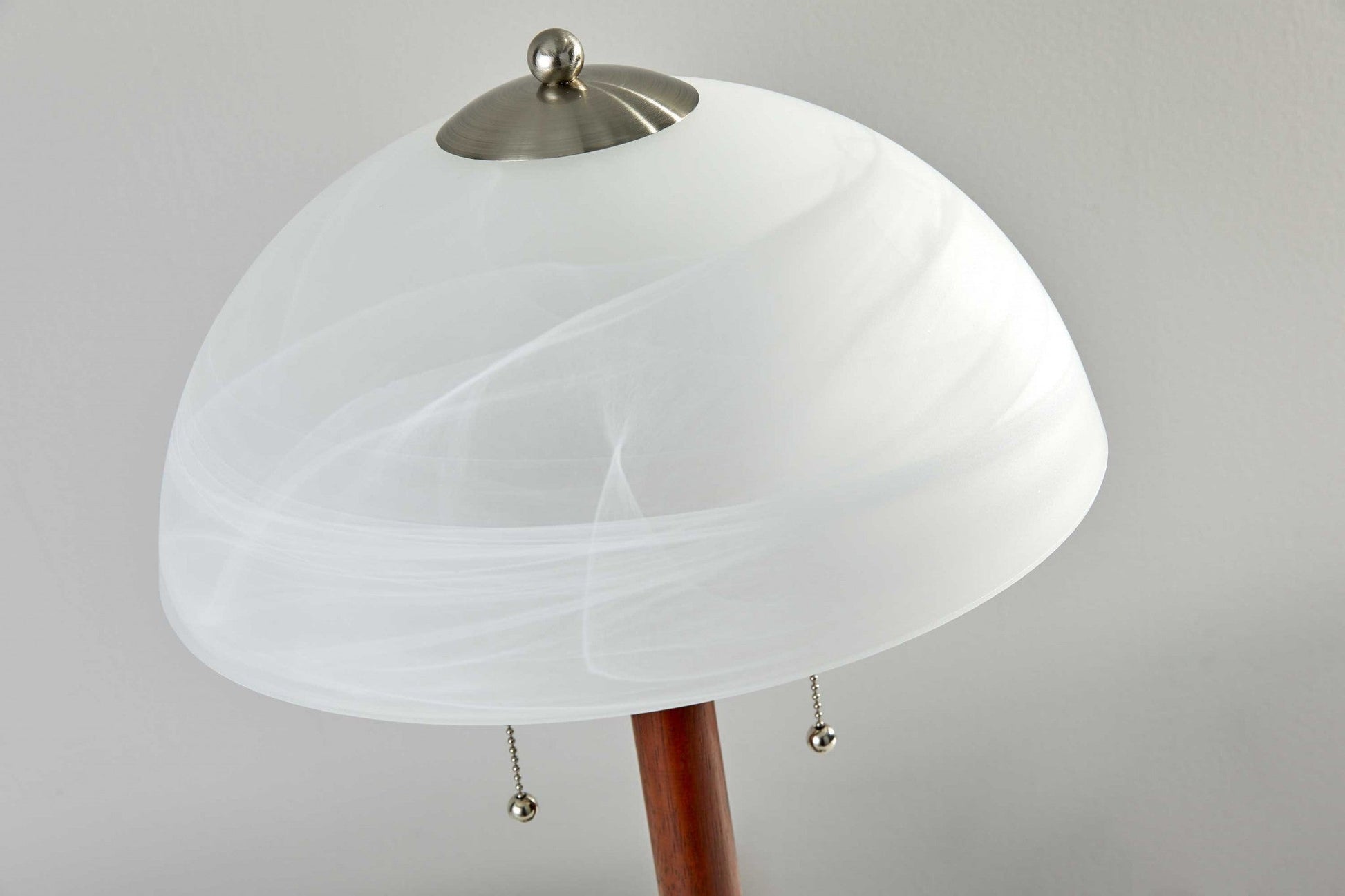 HomeRoots 23" Silver Metal Standard Table Lamp With Milky Frosted Glass Dome Shade