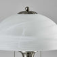 HomeRoots 23" Silver Metal Standard Table Lamp With Milky Frosted Glass Dome Shade