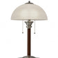 HomeRoots 23" Silver Metal Standard Table Lamp With Milky Frosted Glass Dome Shade