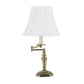 HomeRoots 23” Transitional Arm Metal Table Lamp With White Shade and Gold Finish