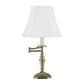 HomeRoots 23” Transitional Arm Metal Table Lamp With White Shade and Gold Finish