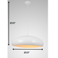 HomeRoots 23.5" x 23.5" Aluminum Pendant Lamp in White Finish