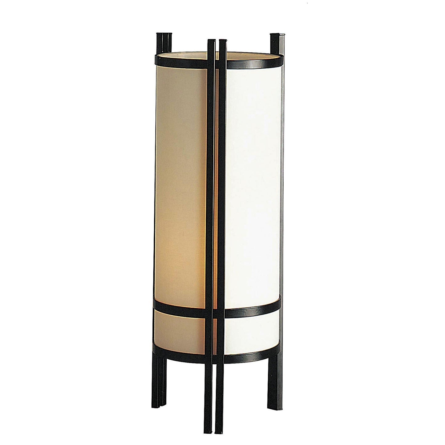 HomeRoots 24" Bedside Table Lamp With Off-White Shade in Brown Metal Finish