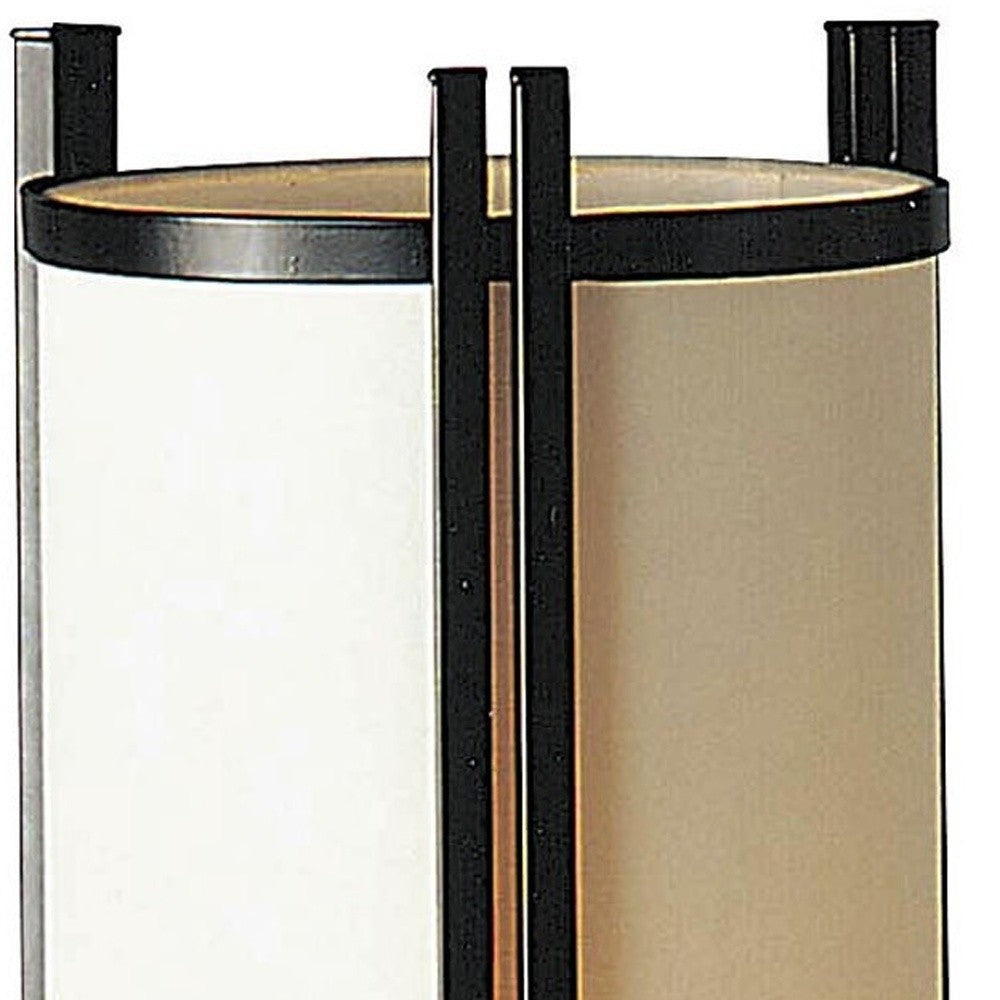 HomeRoots 24" Bedside Table Lamp With Off-White Shade in Brown Metal Finish
