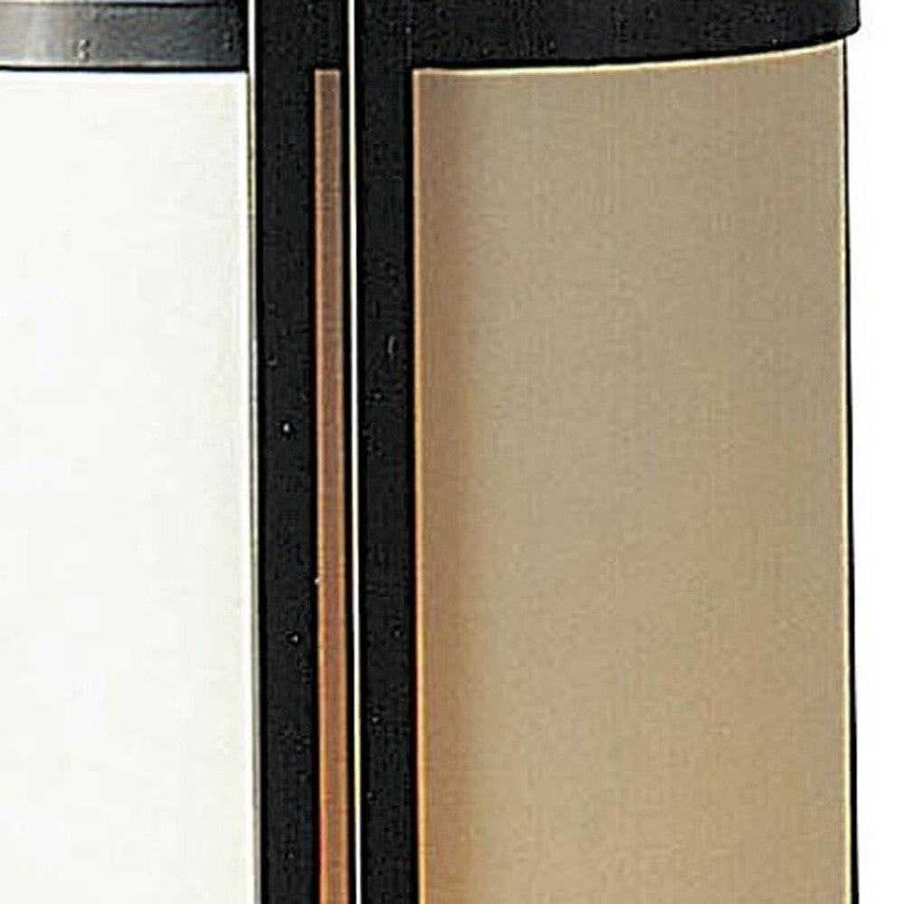 HomeRoots 24" Bedside Table Lamp With Off-White Shade in Brown Metal Finish