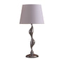 HomeRoots 24" Bedside Table Lamp With White Empire Shade in Silver Finish