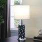 HomeRoots 24” Dark Tones Metal Table Lamp With Glass Mosaic Finish