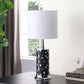 HomeRoots 24” Dark Tones Metal Table Lamp With Glass Mosaic Finish
