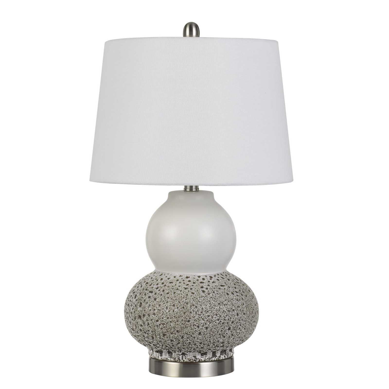 HomeRoots 24” Grey Ceramic Pear Table Lamps in Set of Two