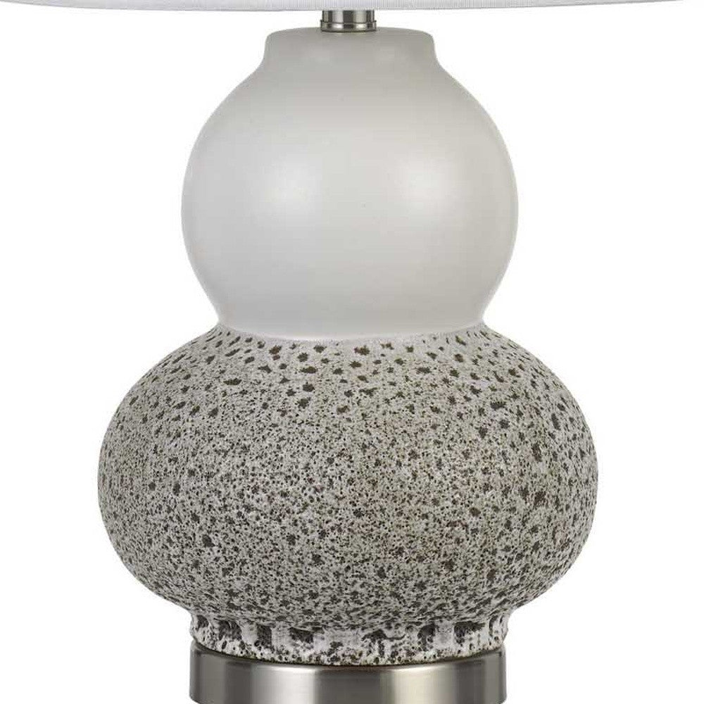 HomeRoots 24” Grey Ceramic Pear Table Lamps in Set of Two