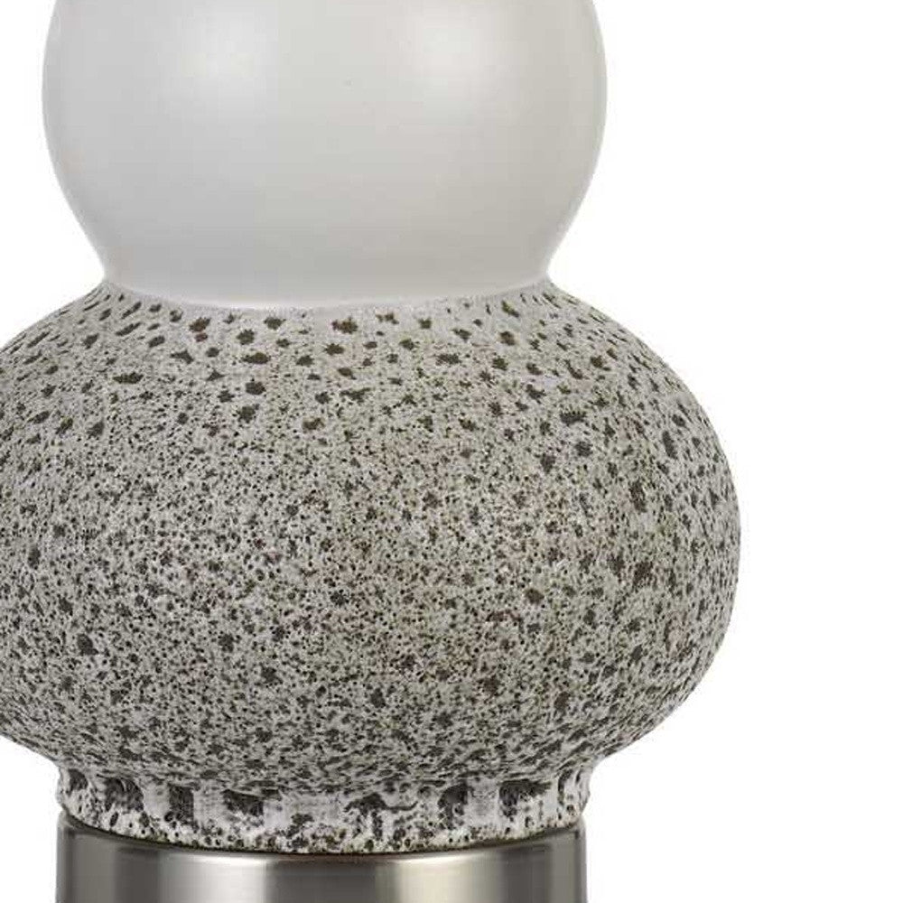 HomeRoots 24” Grey Ceramic Pear Table Lamps in Set of Two