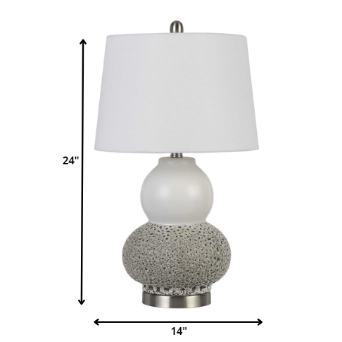 HomeRoots 24” Grey Ceramic Pear Table Lamps in Set of Two